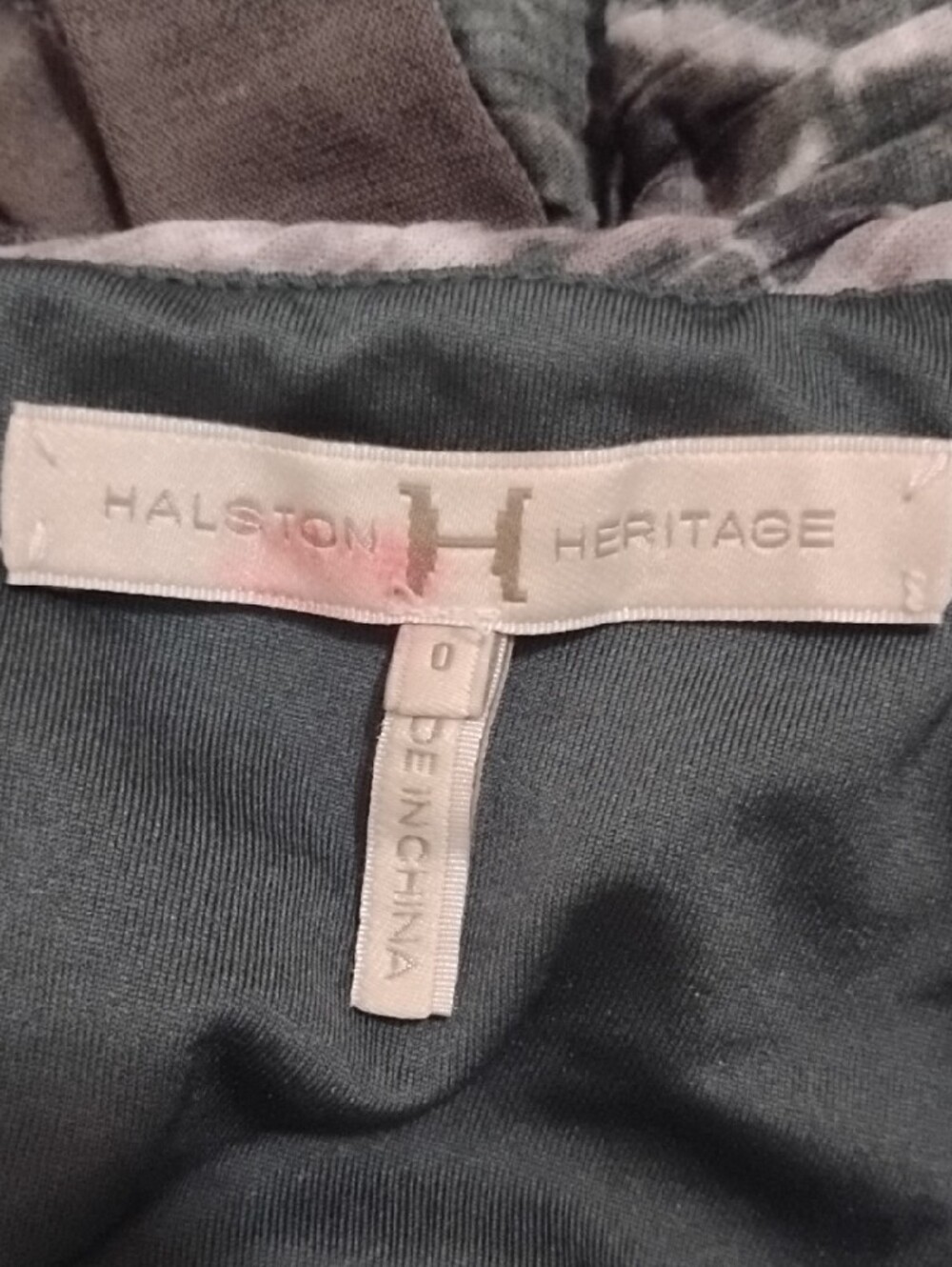 Halston Heritage Moss & Grey Pleated Halter Dress - Picture 7 of 9